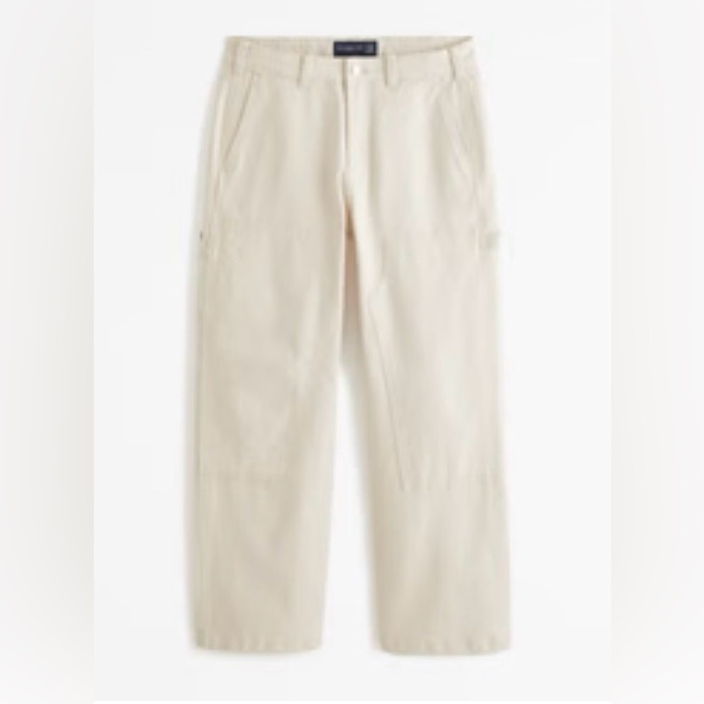 Abercrombie & Fitch Men's baggy workwear creqm Cargo Pants 28 w 30 l